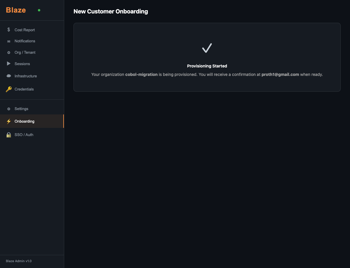 Step 5: Provisioning started